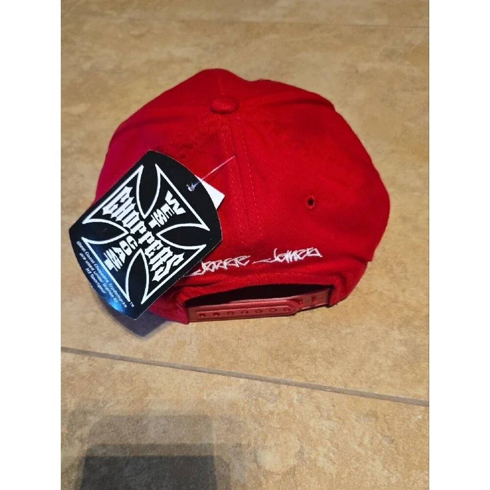 NWT vintage West Coast Choppers Black Logo Snapback Hat Red